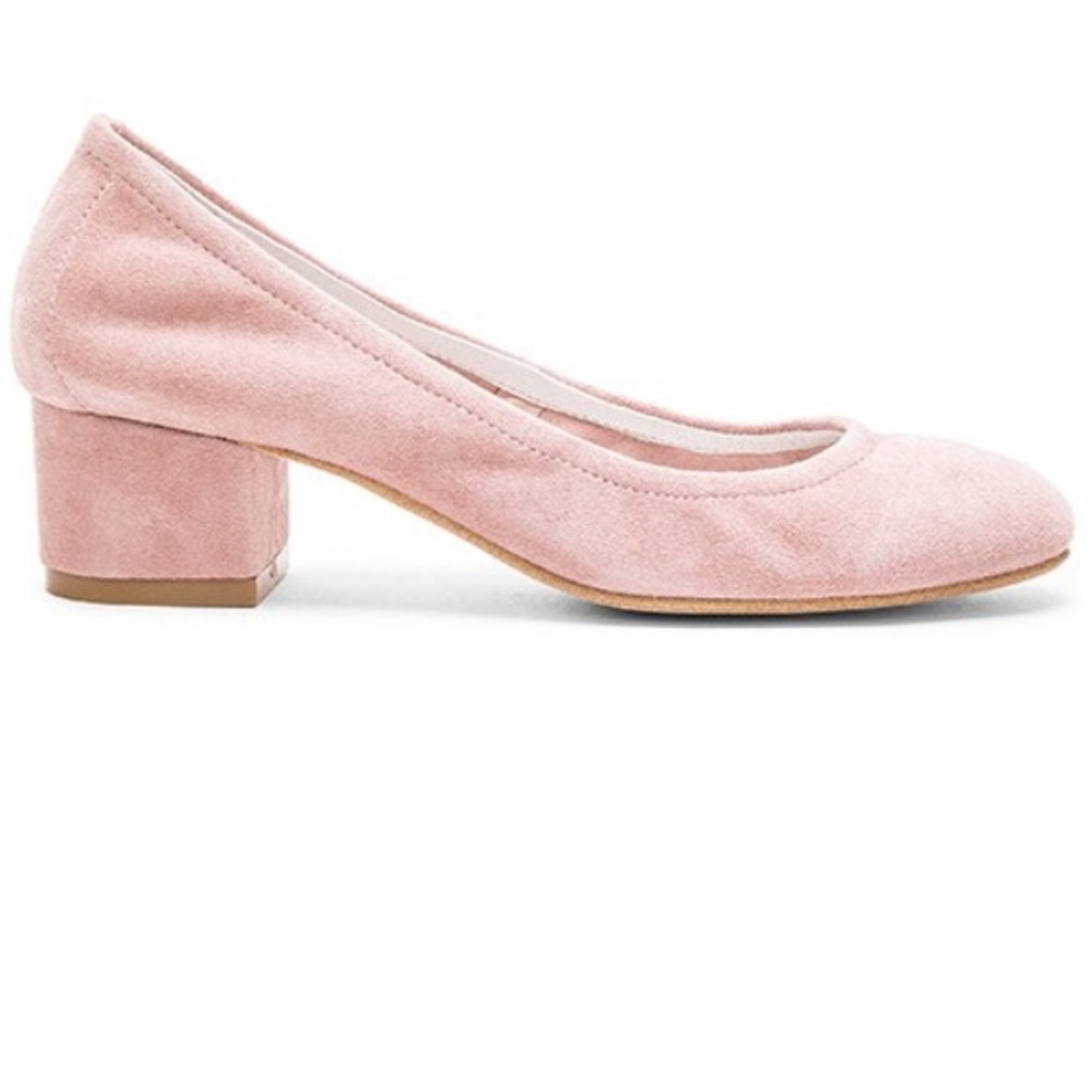 Jeffrey Campbell Pink Suede Low Block Heel Pumps - Picture 10 of 10